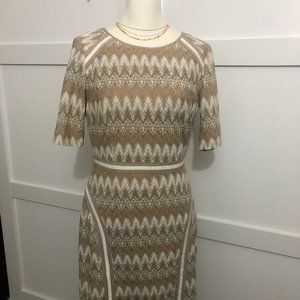 Antonio Melani Lace Beige White Dress